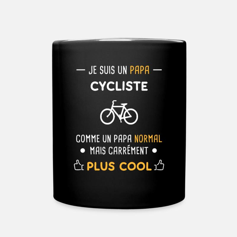je suis un papa cycliste cyclisme - Mug uni - noir