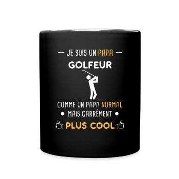 je suis un papa golfeur golf - Mug uni - noir - Devant