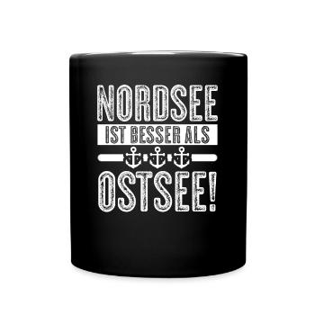 Nordsee ist besser Nordseeküste - Tasse einfarbig - Schwarz - Vorne