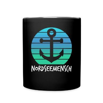 Nordsee Küste Nordseemensch Nordseeküste - Tasse einfarbig - Schwarz - Vorne