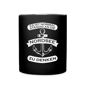 Nordsee Anker Nordseeküste - Tasse einfarbig - Schwarz - Vorne