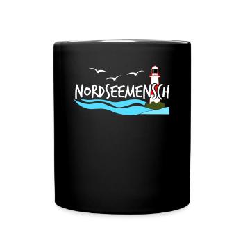 Nordsee Küste Leuchtturm Nordseeküste - Tasse einfarbig - Schwarz - Vorne