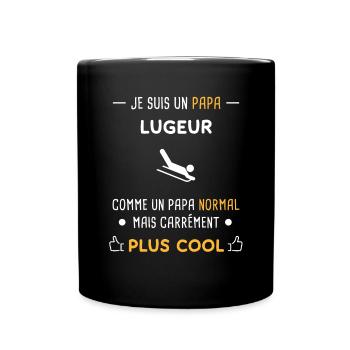 je suis un papa lugeur luge - Mug uni - noir - Devant