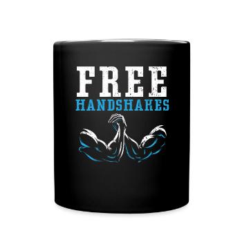 Free handshake wrestler arm wrestling arm wrestling - Full Colour Mug - black - Front