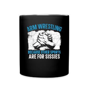 Bras de fer Parce que les autres sports sont pour les mauviettes - Mug uni - noir - Devant