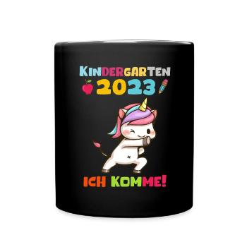 Kindergarten 2023 Ich Komme Jungen Kita Geschenk - Tasse einfarbig - Schwarz - Vorne