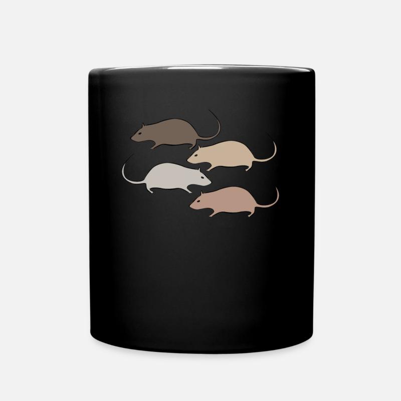 Maus Ratte Ratten Mäuse - Tasse einfarbig - Schwarz