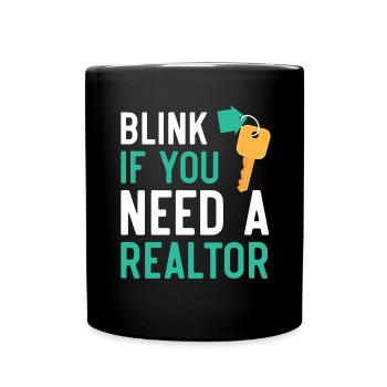 Clignez des yeux lorsque vous brassez un agent immobilier - Mug uni - noir - Devant