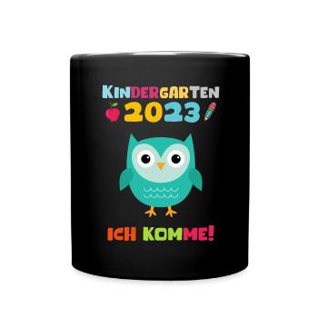 Kindergarten 2023 Ich Komme Jungen Kita Geschenk - Tasse einfarbig - Schwarz - Vorne