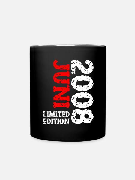 2008 Juni Limited Edition Geburtstag Geschenk - Tasse einfarbig - Schwarz
