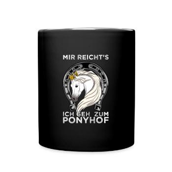 CROWNEDHORSE2MIRREICHTSICHGEHZUMPONYHOF - Full Colour Mug - black - Front