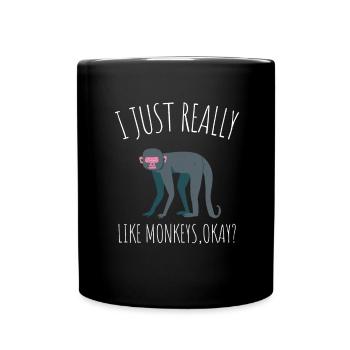 J’aime vraiment les singes ok? - Mug uni - noir - Devant