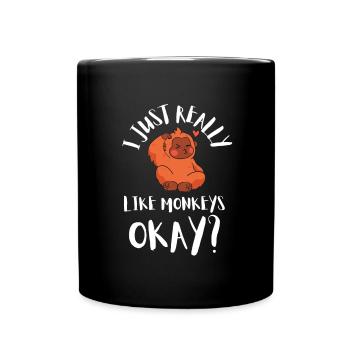 J’aime vraiment les singes ok? - Mug uni - noir - Devant