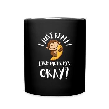 J’aime vraiment les singes ok? - Mug uni - noir - Devant