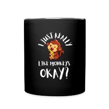 J’aime vraiment les singes ok? - Mug uni - noir - Devant