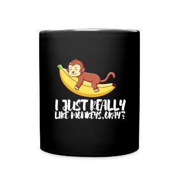J’aime vraiment les singes ok? - Mug uni - noir - Devant