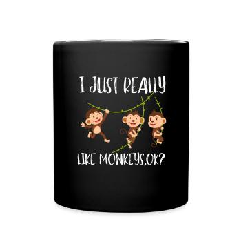 J’aime vraiment les singes ok? - Mug uni - noir - Devant