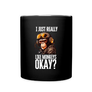 J’aime vraiment les singes ok? - Mug uni - noir - Devant