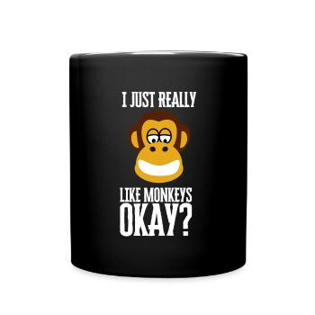 J’aime vraiment les singes ok? - Mug uni - noir - Devant