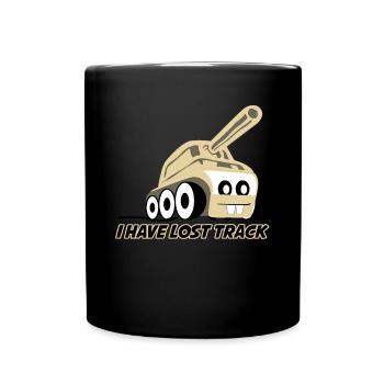 Panzer Kampfpanzer lustig Panzerkette - Tasse einfarbig - Schwarz - Vorne