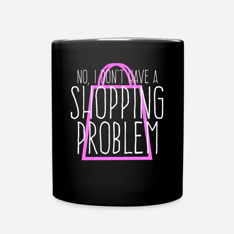 Einkaufen Shopping Einkaufstasche Shoppen - Tasse einfarbig - Schwarz