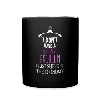 Shopping Kleid Spruch Shoppen - Tasse einfarbig - Schwarz - Vorne