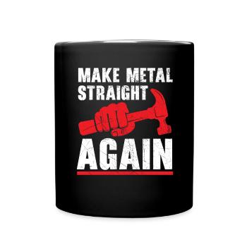 Metall wieder gerade machen Autolackierer - Tasse einfarbig - Schwarz - Vorne