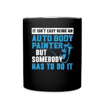 I'm only here because of the pinpricks body - Full Colour Mug - black - Front