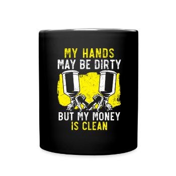 I would paint the car, spray car painter - Full Colour Mug - black - Front