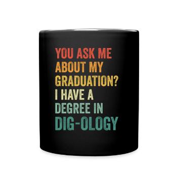 Retro Bagger Spruch Baggerfahrer Baustelle - Tasse einfarbig - Schwarz - Vorne