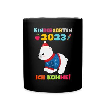 Kindergarten 2023 Ich Komme Jungen Kita Geschenk - Tasse einfarbig - Schwarz - Vorne