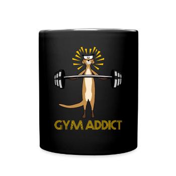 Gym Erdmännchen Strongman - Tasse einfarbig - Schwarz - Vorne
