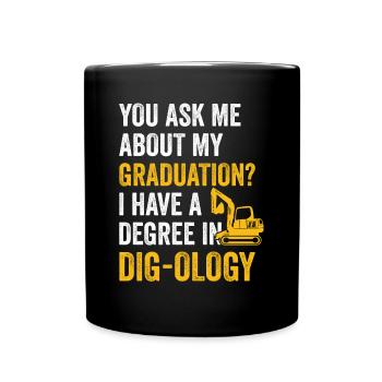 Retro Excavator Saying Excavator Driver Construction Site - Full Colour Mug - black - Front