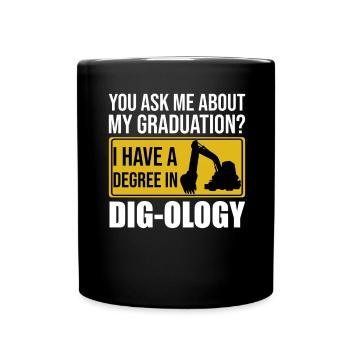 Retro Excavator Saying Excavator Driver Construction Site - Full Colour Mug - black - Front
