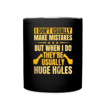 Retro Bagger Spruch Baggerfahrer Baustelle - Tasse einfarbig - Schwarz - Vorne