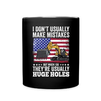 Retro Excavator Slogan Excavator Driver Construction Site - Full Colour Mug - black - Front