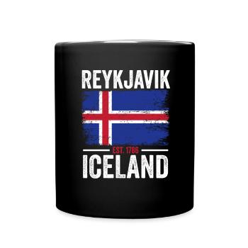 Drapeau de l’Islande | Création 1786 | Vintage Reykjavik - Mug uni - noir - Devant