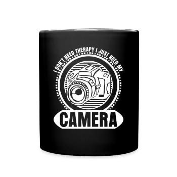 Kamera Fotograf Fotoapparat - Tasse einfarbig - Schwarz - Vorne