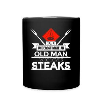 Grillen Grillmeister Barbecue Schwenken - Tasse einfarbig - Schwarz - Vorne