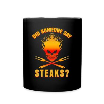 Grillen Barbecue Grill Steaks - Tasse einfarbig - Schwarz - Vorne