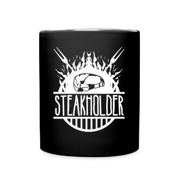 Grillen Steak Barbecue Grill Steaks - Tasse einfarbig - Schwarz - Vorne