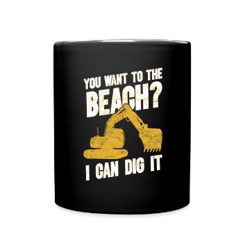 Retro Excavator Slogan Excavator Driver Construction Site - Full Colour Mug - black - Front