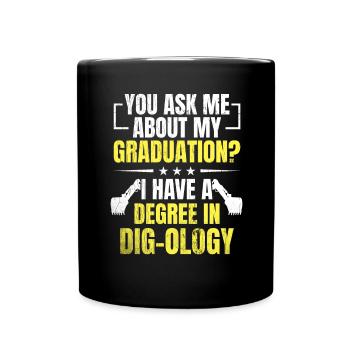 Retro Excavator Slogan Excavator Driver Construction Site - Full Colour Mug - black - Front