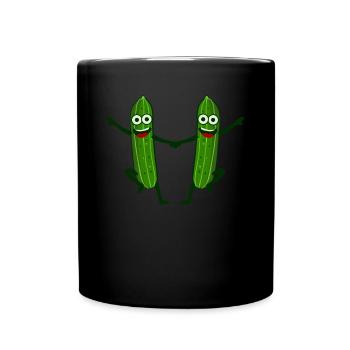 Gurken tanzen Boggie Woogie Gurke - Tasse einfarbig - Schwarz - Vorne