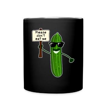 Gurke mit Sonnenbrille Gurken - Tasse einfarbig - Schwarz - Vorne