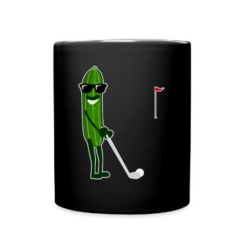 Cucumber plays golf cucumbers - Full Colour Mug - black - Front