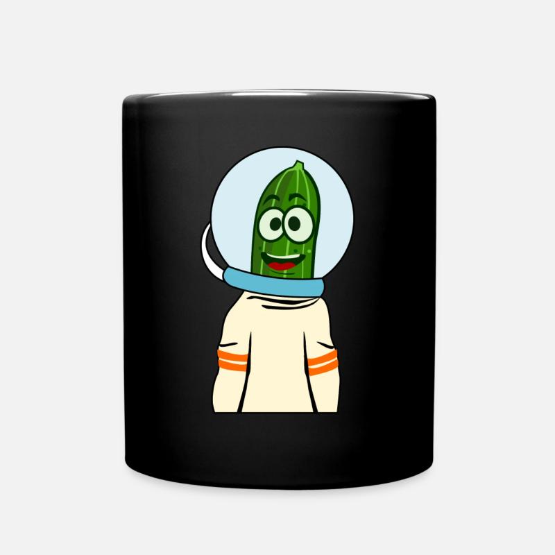 Gurke im Weltraum Astronauten Gurken - Tasse einfarbig - Schwarz