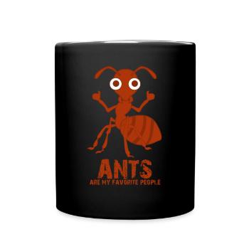 Fourmis avec fourmi pouce levé - Mug uni - noir - Devant