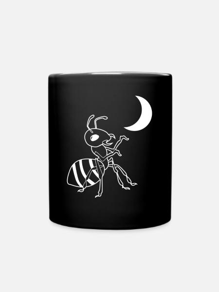 Ameise und Mond Ameisen - Tasse einfarbig - Schwarz
