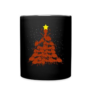 Ants Christmas Tree Christmas - Full Colour Mug - black - Front